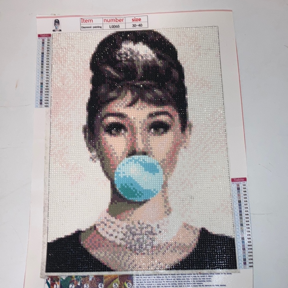 Audrey Hepburn completed Diamond painting 30x40cm
